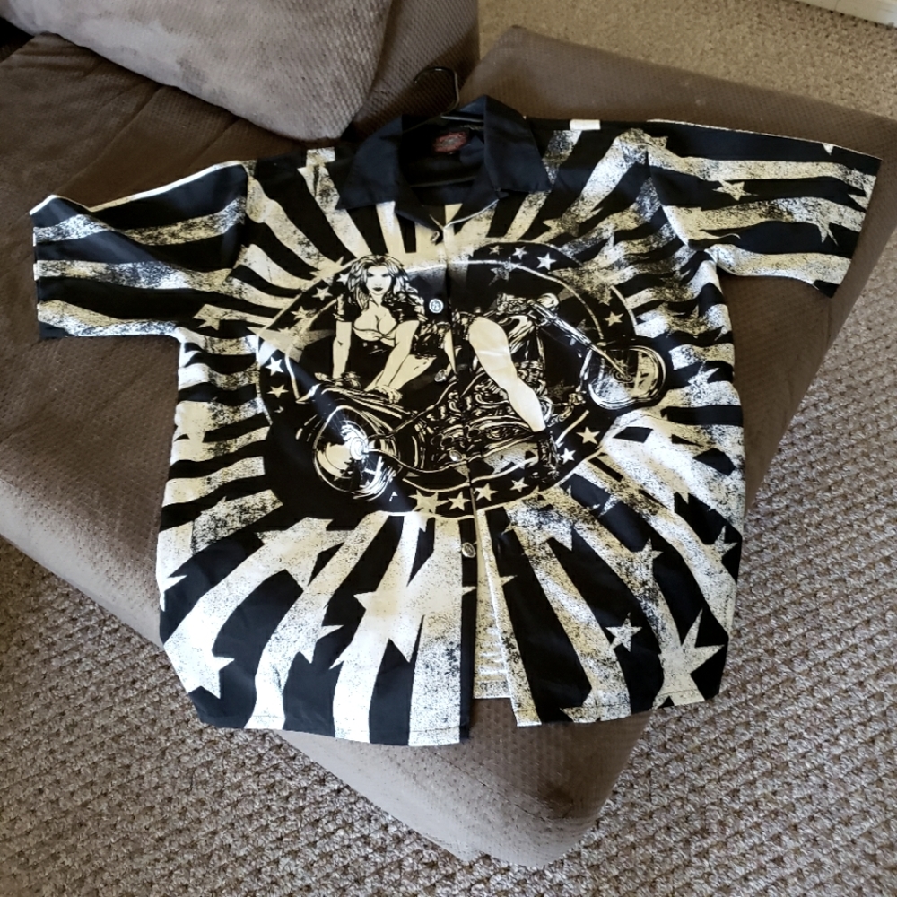 MENS BIKER BOWLING SHIRT